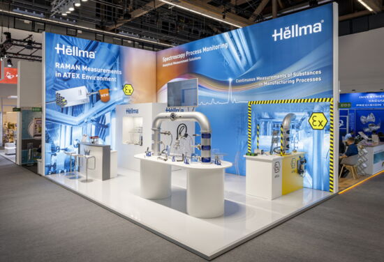 Messestand HellmaAnalytica mueller messebau Achema2024 1