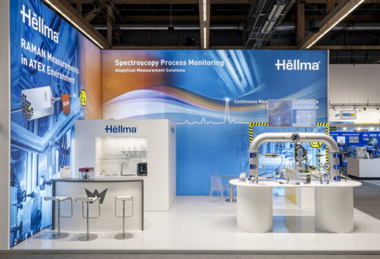Messestand HellmaAnalytica mueller messebau Achema2024 2