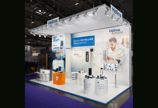 Messestand hellma mueller messebau analytica 2018 2