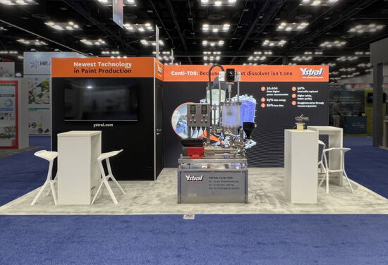 Exhibition booth Ystral AmericanCoatingShow Indianapolis2024 Mueller International Exhibit Services 03