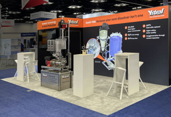 Exhibition booth Ystral AmericanCoatingShow Indianapolis2024 Mueller International Exhibit Services 02