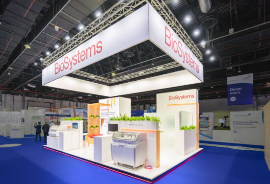 Messestand BioSysems mueller messebau medlab23 2