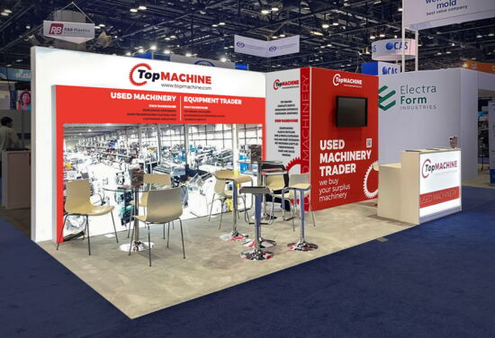Exhibition booth TopMachine NPE 2024 Mueller International Exhibit Services 01