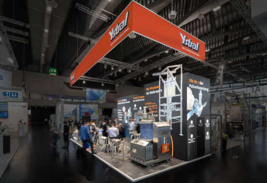 Messestand ystral mueller messebau powtech2022 2