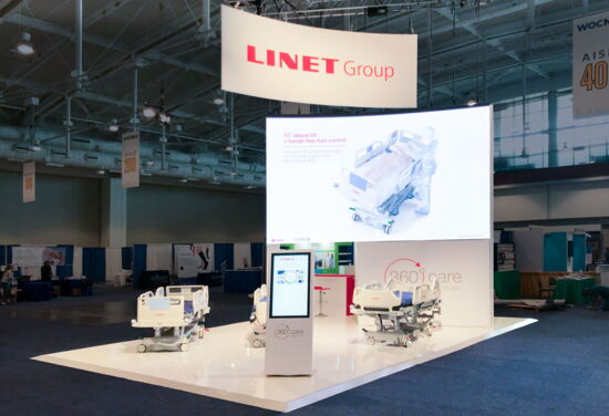 Exhibition booth Linet WocNext Nashville19 Mueller International Exhibit Services 01