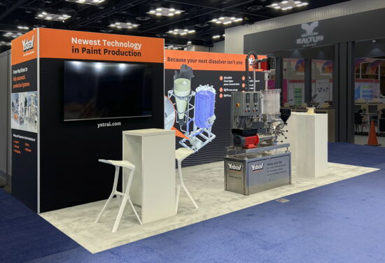 Exhibition booth Ystral AmericanCoatingShow Indianapolis2024 Mueller International Exhibit Services 01