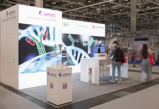 Messestand sebio mueller messebau ilmac2023 2