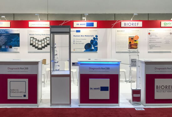 Exhibition booth DiagnostikNet AACC SanDiego Mueller International Exhibit Services 01