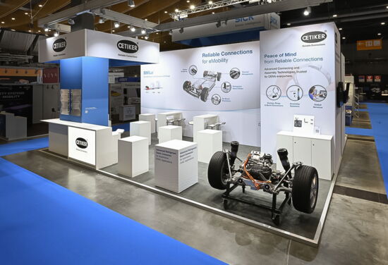 Messestand oetiker mueller messebau BatteryShow2024 2